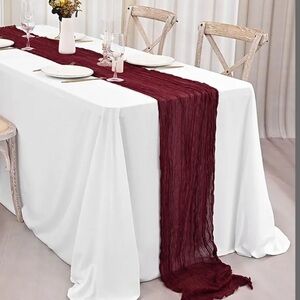 Elegant Burgandy cheese cloth Table Runners 20 pack20”X120”